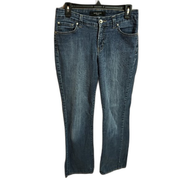 Nine‎ West West End Midrise Jeans Button Pockets Size 6 - Picture 1 of 16
